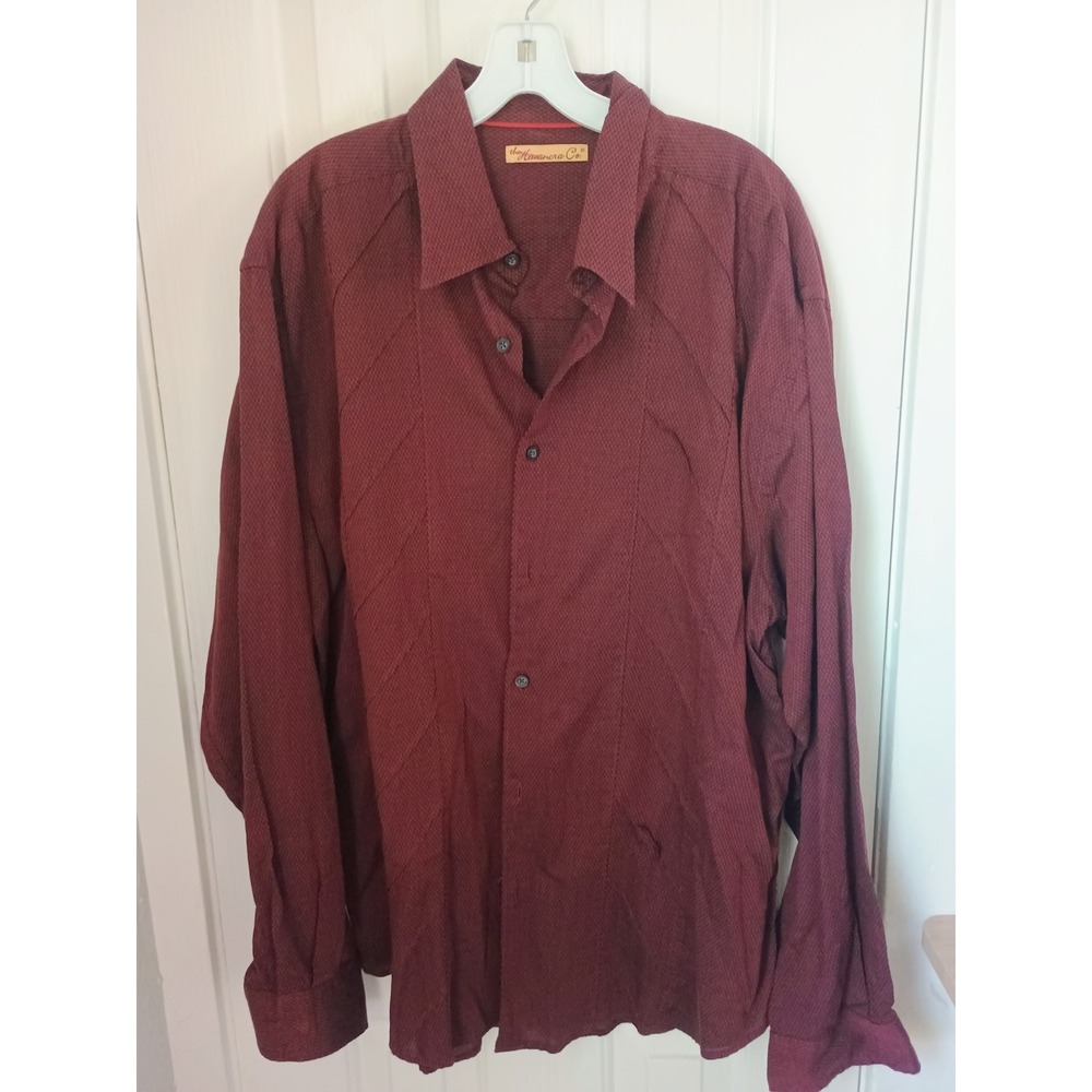 Havanera Shirt Button Down Mens Maroon
